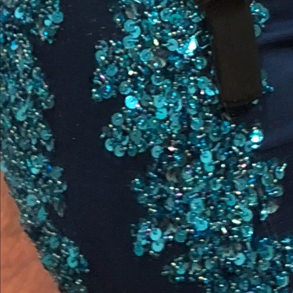 Camille La Vie Blue Corset Prom Dress Size 4 - Picture 4 of 5